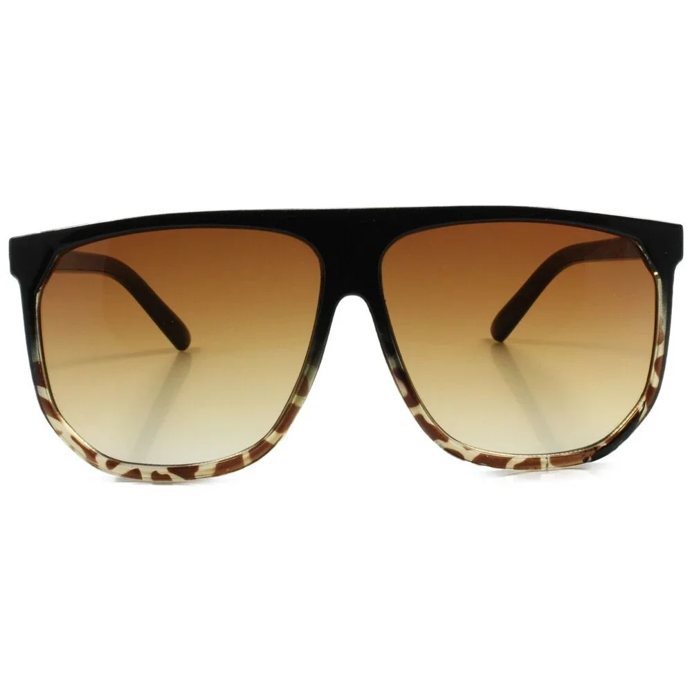 Oversized Classic Retro Hip Hop Rapper Style Sunglasses Black & Tortoise Frame
